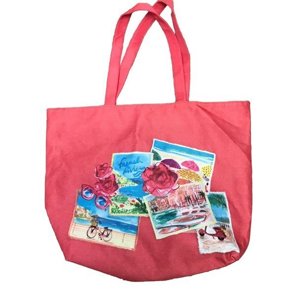 ⭐️‎ Lancome Paris French ￼Riviera ￼Shoulder Tote Bag Beach Pool Fabric - Picture 1 of 3